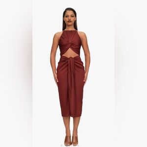 Andrea lyamah / Reni Midi Dress - Chocolate size XS